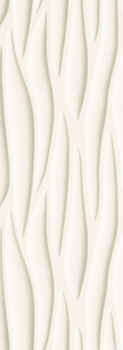 Настенная плитка Tubadzin Unit Plus White 3 Str, 32.8x89.8, моноколор, белая, сатинированная