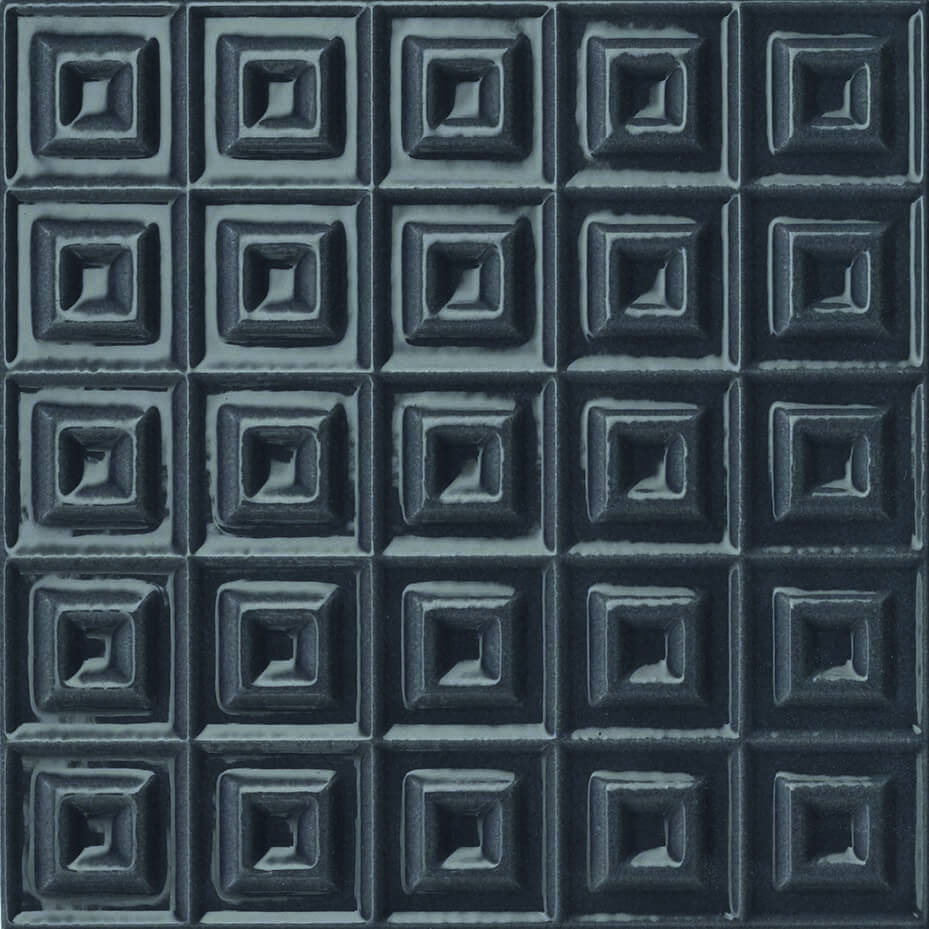 Настенная плитка Cerasarda Parentesi Quadra Quadra B Grafite, 20x20, моноколор, антрацит, глянцевая