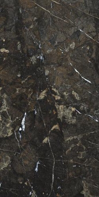 Керамогранит APE Marbles 21 Amarula, 60x120.02, под оникс, чёрный, глянцевый