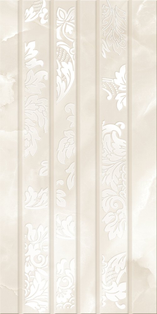 Настенная плитка Azori Latila Struttura, 31.5x63, орнамент, бежевая, фактурная