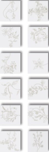 Декор Bardelli Primavera Platinum BE, 20x20, флора, белый, глянцевый