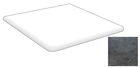 Ступень угловая Exagres Metalica Cart. Metalica Basalt, 33x33x3, под камень, чёрная, матовая