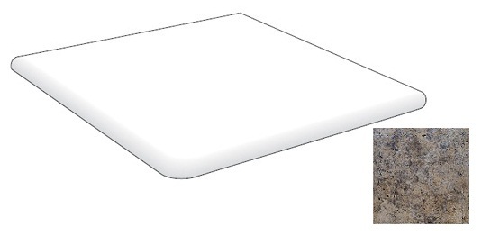 Ступень угловая Exagres Metalica Cart. Metalica Purple, 33x33x3, под камень, серая, матовая