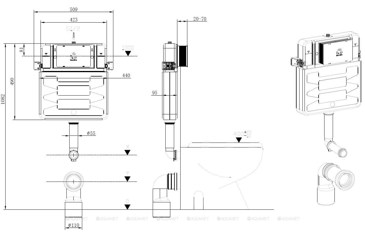 Бачок скрытого монтажа Allen Brau Pneumatic 9.11104.20
