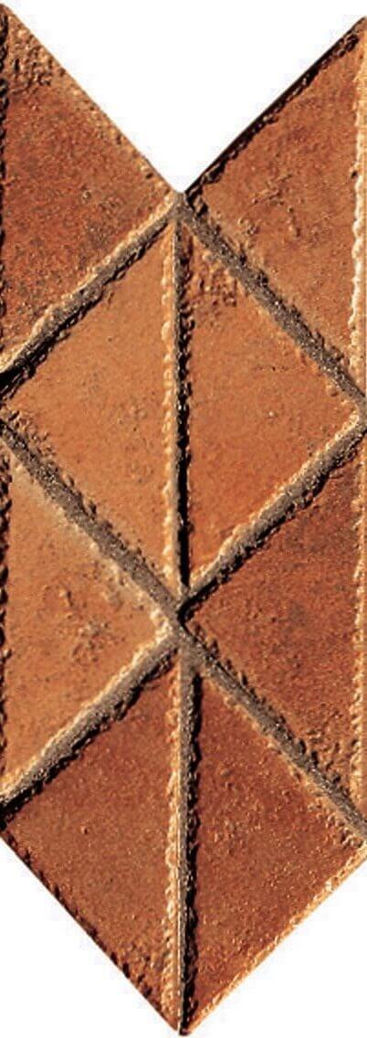 Декор ABK Petraia Freccia Triang. Ocra, 12.5x25, под камень, коричневый, матовый