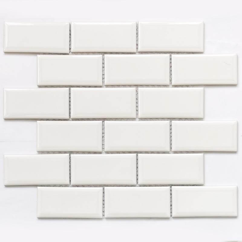Мозаика Bonaparte Mosaics Brick White, 28.75x29.2, моноколор, белая, матовая