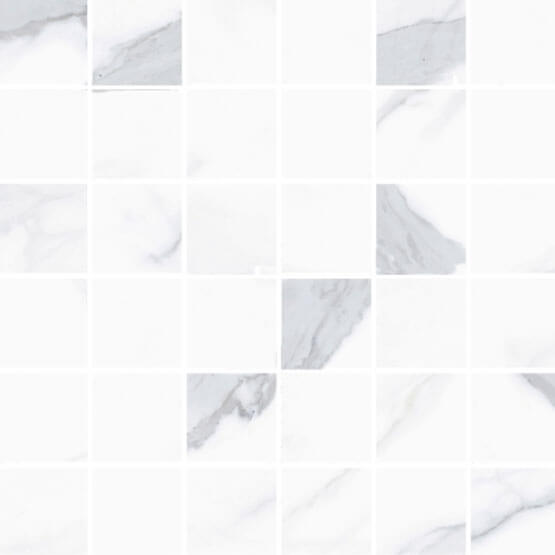 Мозаика Sant'Agostino Themar Mos Statuario Venato, 30x30, под мрамор, белая, матовая