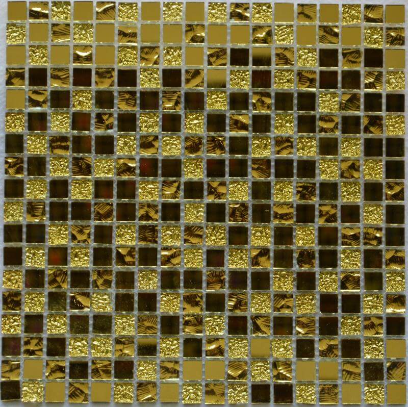 Мозаика Bonaparte Mosaics Mirror Gold, 30x30, под металл, золотая, рельефная
