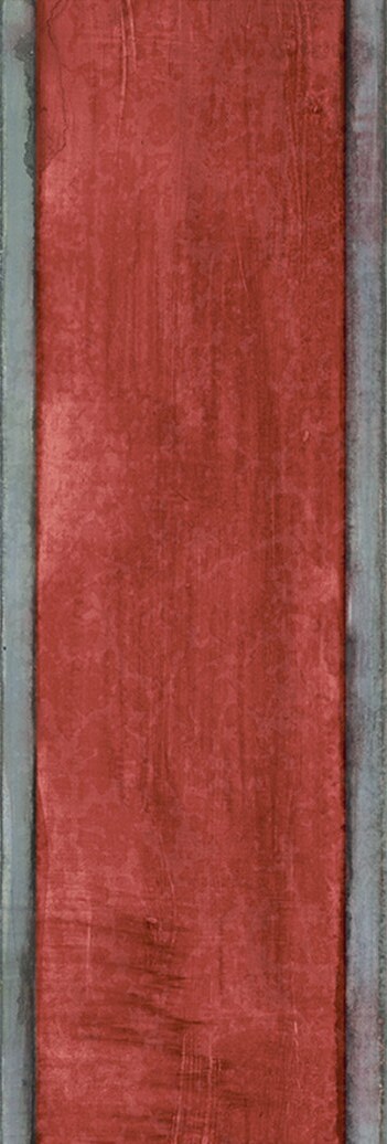 Декор Iris Maiolica Decoro Riga Rosso, 10x30, моноколор, красный, глянцевый