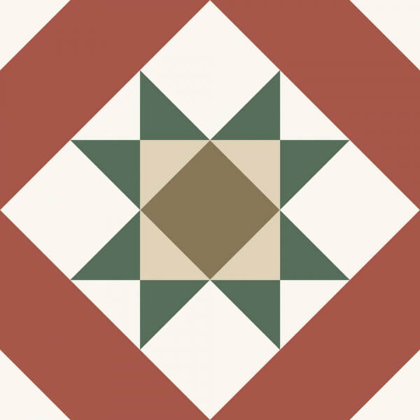 Керамогранит Nanda Tiles Kompas Vetro, 20x20, геометрия, мультиколор, матовый