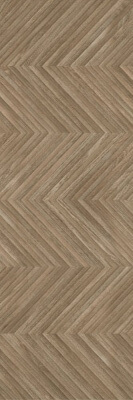 Настенная плитка Baldocer Larchwood ZIG IPE RECT., 30x90, под дерево, коричневая, матовая