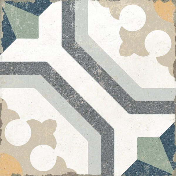 Керамогранит Nanda Tiles Gabana Melah, 20x20, орнамент, мультиколор, матовый