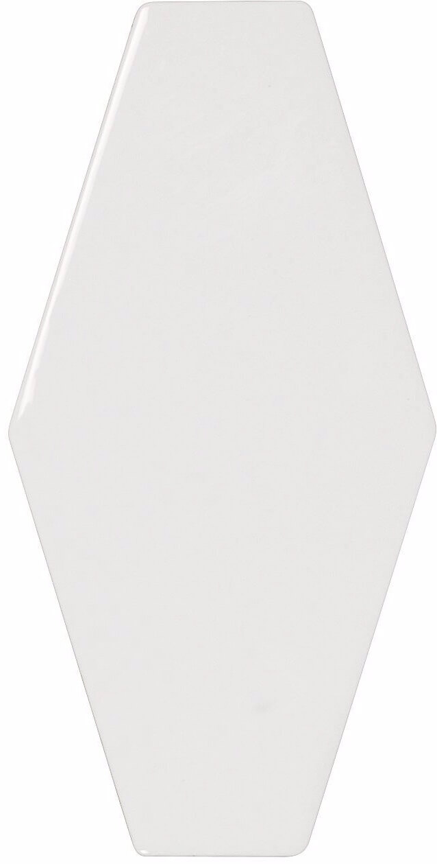 Настенная плитка APE Harlequin White, 10x20, моноколор, белая, глянцевая