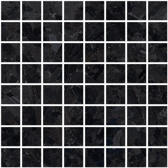 Мозаика 41zero42 Solo Mos.Black, 30x30, имитация терраццо, чёрная, матовая