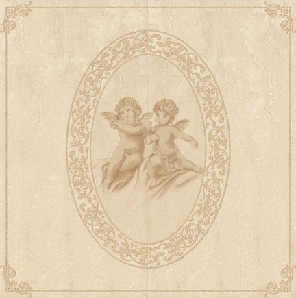 Панно Supergres Selection Travertino Cherubini, 40x80, под обои, бежевое, глянцевое