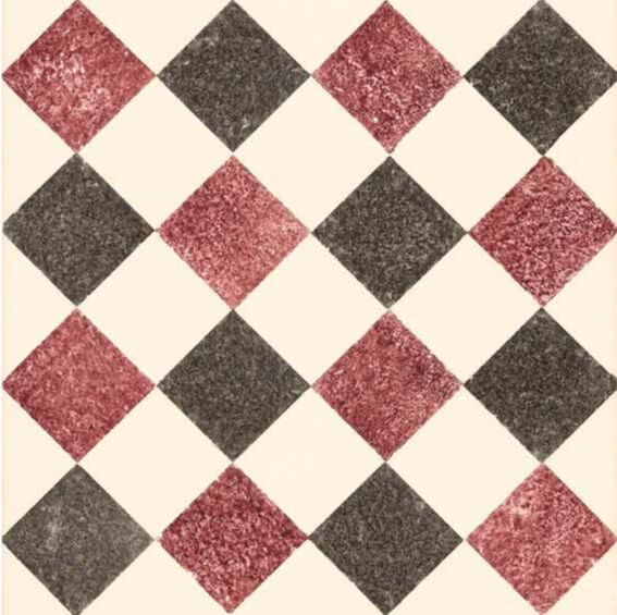 Керамогранит Bardelli Queen 5B, 20x20, геометрия, красный, матовый