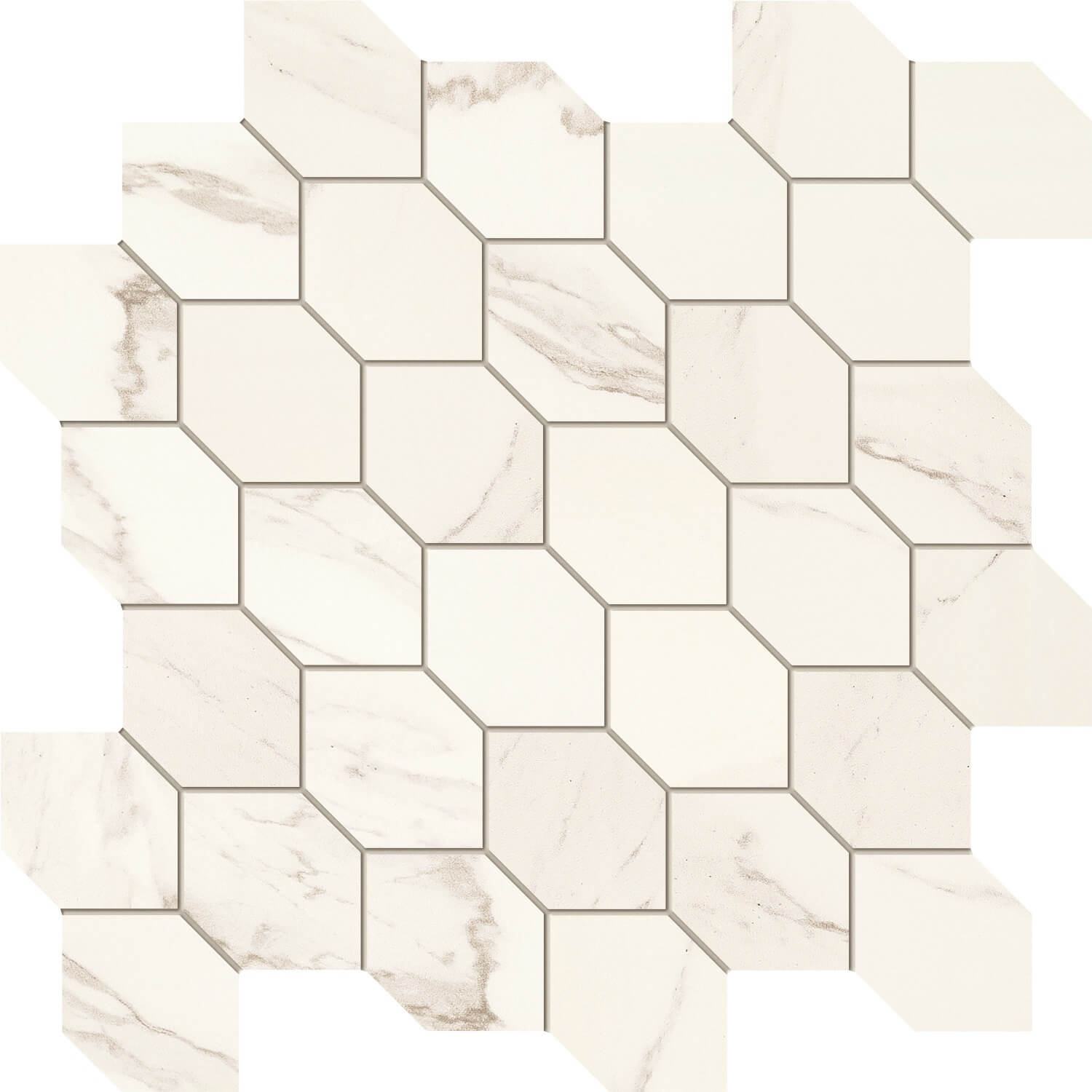 Мозаика Tubadzin Bireno Mozaika, 29.8x29.8, под мрамор, бежевая, матовая