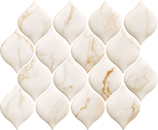 Мозаика Paradyz Bliss Gold Mozaika Arabeska, 29.8x29.8, 3d, бежевая, глянцевая