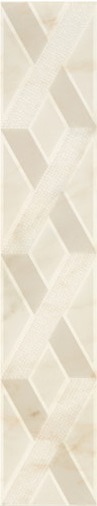 Бордюр Supergres Selection List. Rombi Caravaggio, 7.5x40, геометрия, бежевый, глянцевый
