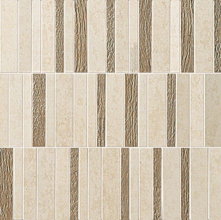 Мозаика FAP Ceramiche Meltin Sabbia Tratto Mosaico, 30.5x30.5, под камень, бежевая, матовая