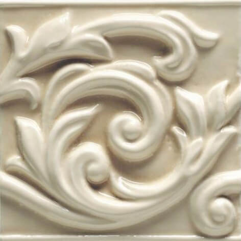 Декор Ceramica Grazia Essenze Voluta Primula, 13x13, орнамент, бежевый, глянцевый