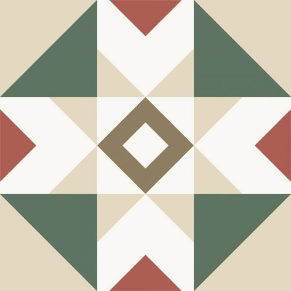 Керамогранит Nanda Tiles Kompas Lex, 20x20, геометрия, мультиколор, матовый