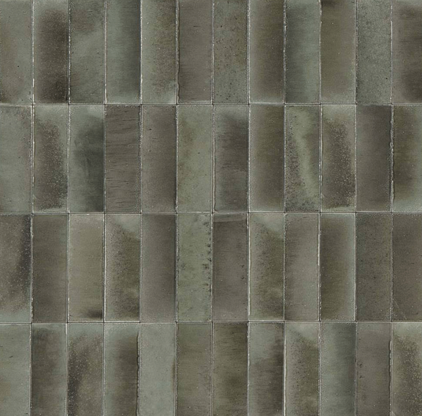 Керамогранит Ragno Gleeze Grigio, 5x15, под майолику, серый, глянцевый