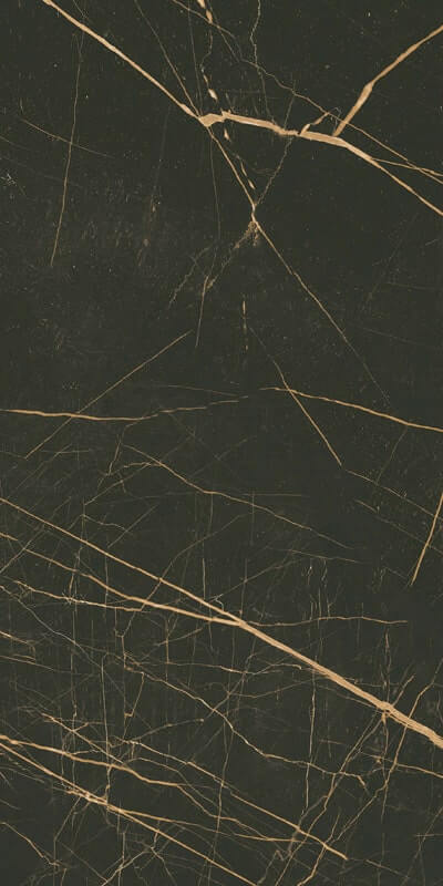 Настенная плитка Paradyz Fancy Black Sciana Polysk, 30x60, под мрамор, чёрная, глянцевая