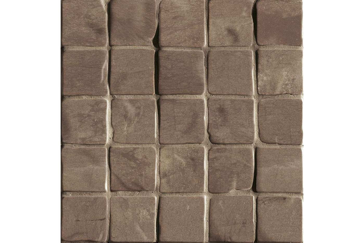 Мозаика Vallelunga Foussana Mosaico Mud, 30x30, под камень, коричневая, лаппатированная