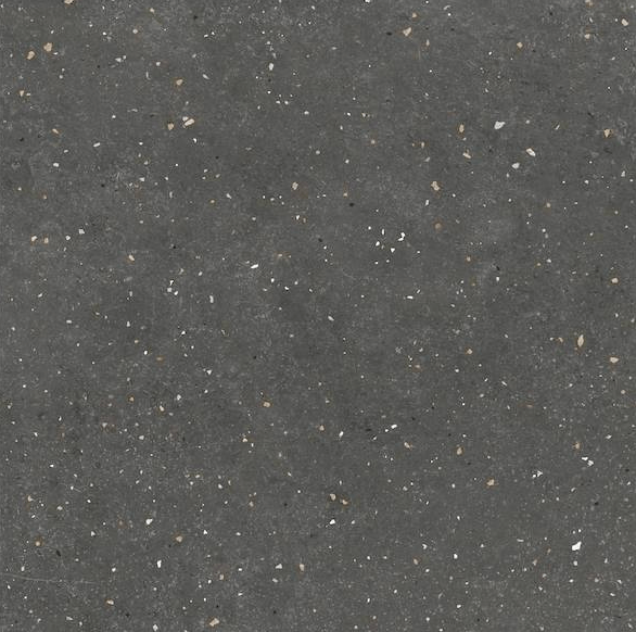 Керамогранит Wow Halo XXL Night, 44x44, имитация терраццо, чёрный, матовый