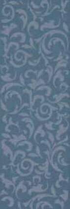 Декор Supergres Melody Blue Decoro Ramage, 25x75, моноколор, синий, глянцевый