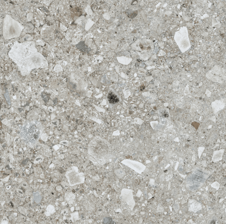 Керамогранит Century Reaction Museum Nat, 60x60, имитация терраццо, серый, матовый