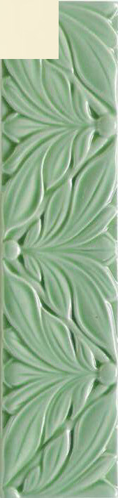 Декор Ceramica Grazia Listelli Cornice Alloro Panna, 6.5x26, под обои, бежевый, глянцевый