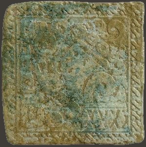 Декор Settecento Maya Inserto Yucatan A Verde, 32.7x32.7, под обои, зелёный, матовый