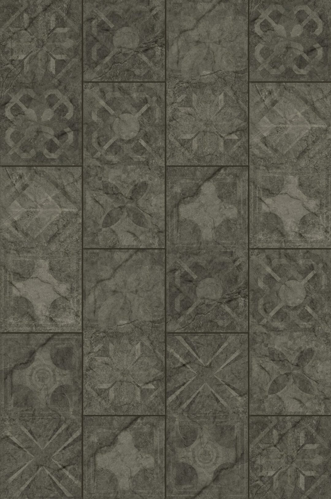 Декор Cerrad Torstone Grafit Decor, 14.8x30, под камень, антрацит, матовый