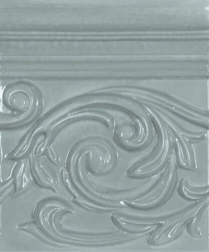 Бордюр APE Vintage Decor Poesia Lake, 15x17.8, орнамент, голубой, глянцевый