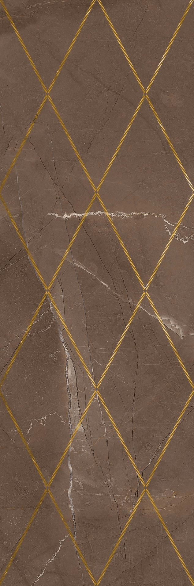 Декор LB-Ceramics Миланезе Дизайн Римский марроне (1), 20x60, геометрия, коричневый, глянцевый