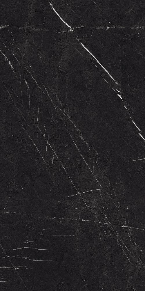 Керамогранит Creto Sunhearrt Pietra Nero, 80x160, под мрамор, чёрный, глянцевый