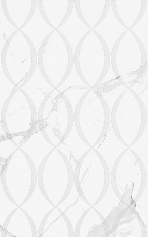 Настенная плитка Creto Purity Scales белый, 25x40, под мрамор, серая, матовая
