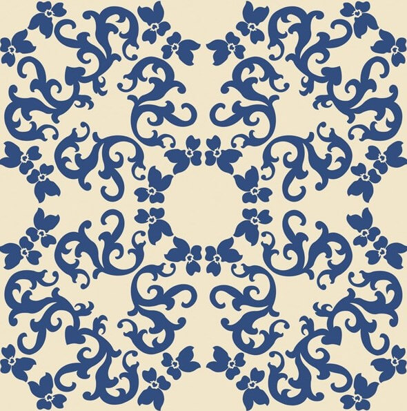 Настенная плитка Bardelli Marcel Wanders Iris 2 C6, 20x20, орнамент, синяя, глянцевая