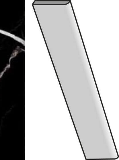 Плинтус 41zero42 Mate Batt.Nero Skirting, 7x60, под мрамор, чёрный, матовый