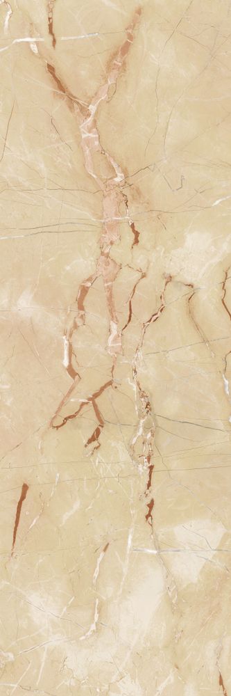 Настенная плитка Armonia by Kerasol Benidorm Crema Rectificado, 25x75, под мрамор, бежевая, глянцевая