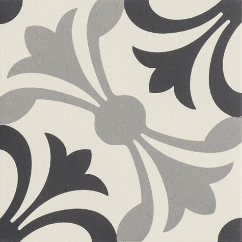 Керамогранит Ceramica Grazia Althaus Lipsia Mix Grigio/Nero, 20x20, орнамент, чёрный, матовый