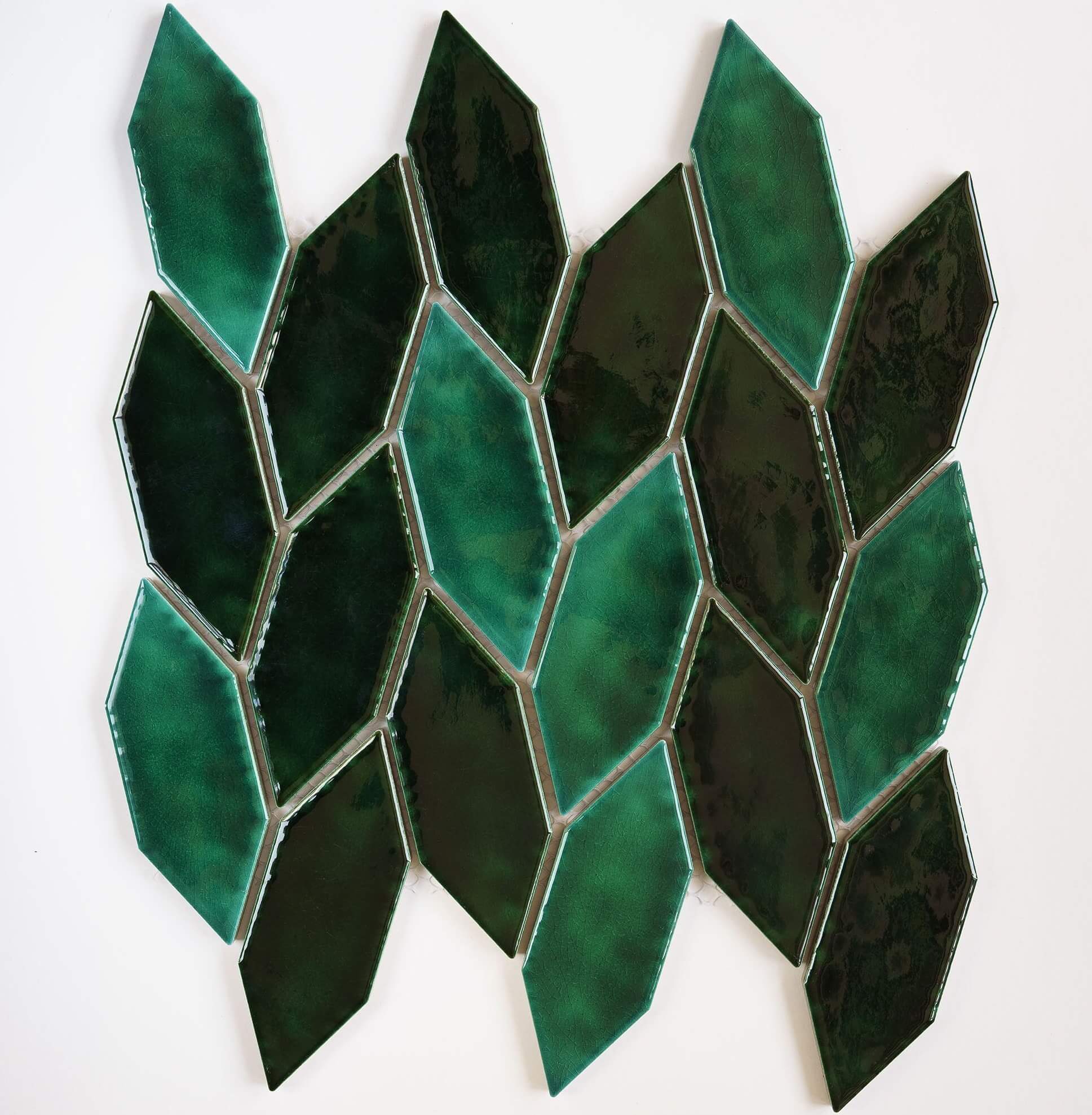 Мозаика Orro Mosaic Ceramic Green Garden, 26.8x26.8, кракелюр, зелёная, глянцевая