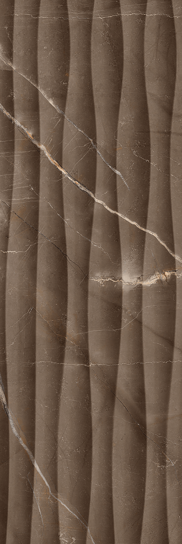 Настенная плитка LB-Ceramics Миланезе Дизайн Марроне волна, 20x60, под камень, коричневая, глянцевая