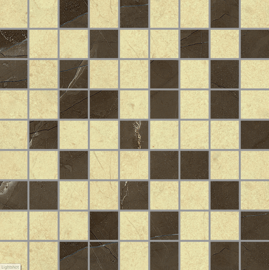 Мозаика LB-Ceramics Миланезе Дизайн 2 Натуральный, 30x30, под мрамор, коричневая, глянцевая