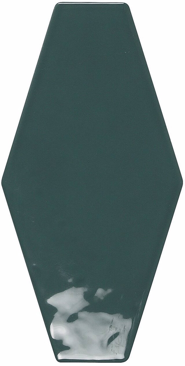 Настенная плитка APE Harlequin Dark Green, 10x20, моноколор, зелёная, глянцевая