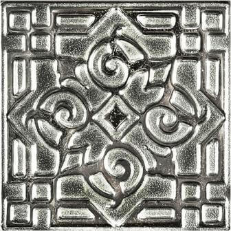 Вставка Kavarti Orient Nickel, 7.5x7.5, орнамент, серебряная, лаппатированная
