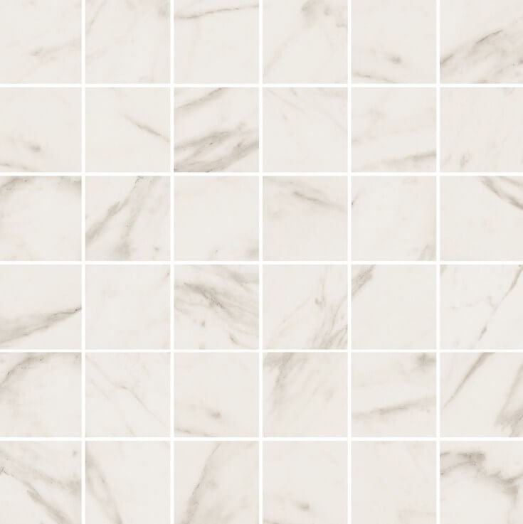 Мозаика ABK Sensi Mos. Quadr. Calacatta Select, 30x30, под мрамор, белая, матовая