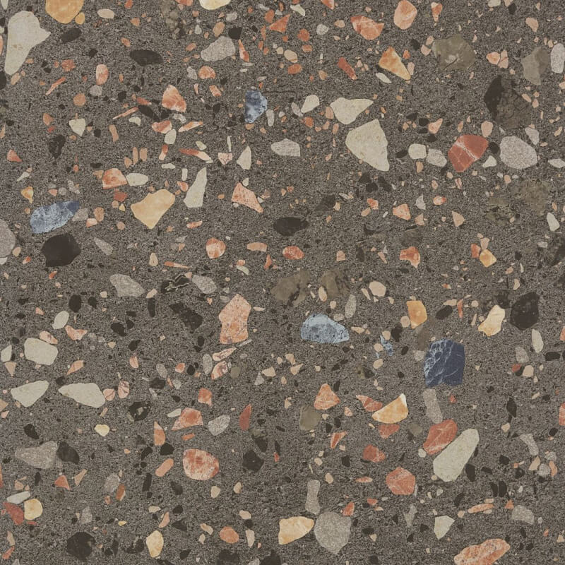 Напольная плитка STiles Ceramic Azzo Black, 60x60, имитация терраццо, коричневая, матовая